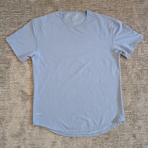 BYLT Men's Premium Basics Lux Drop Hem Light Blue Crew Neck Shirt - XL